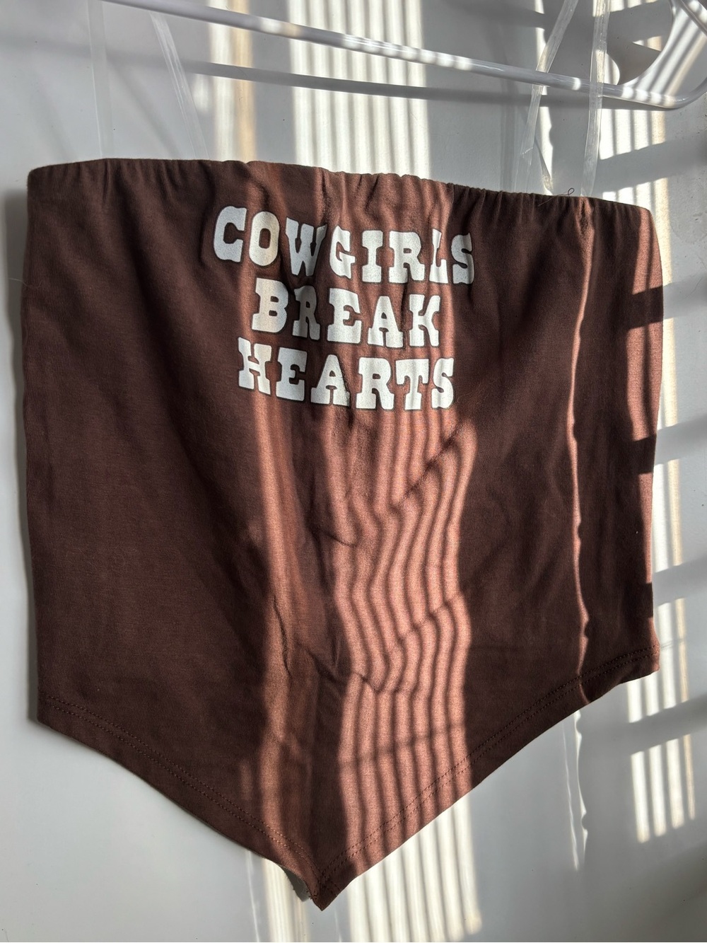 Brown 'Cowgirls Break Hearts' Graphic Tube Top